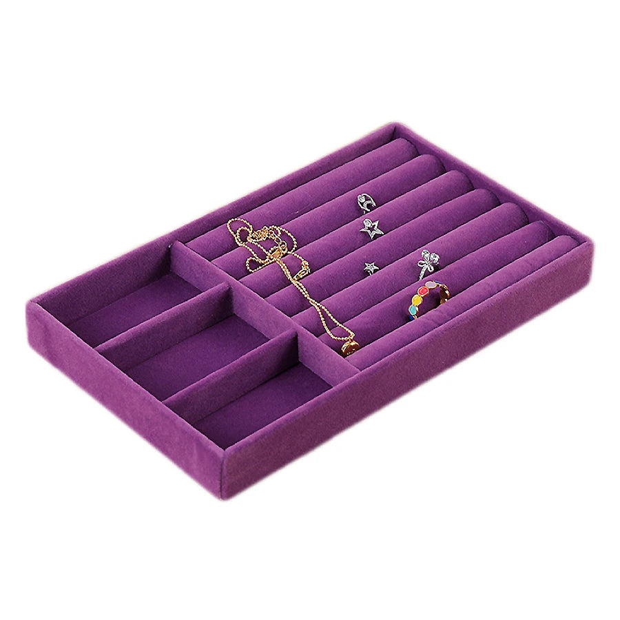 Luxury Velvet Drawer Organizer Tray [Violet]