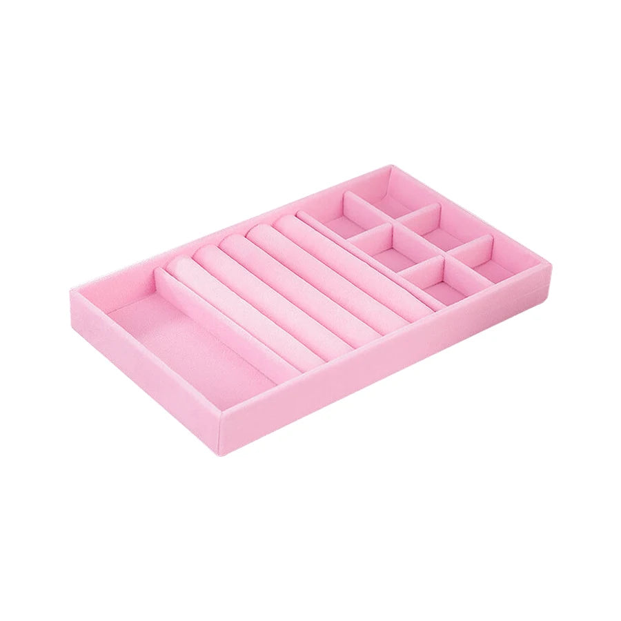 Luxury Velvet Drawer Organizer Tray [Pink]