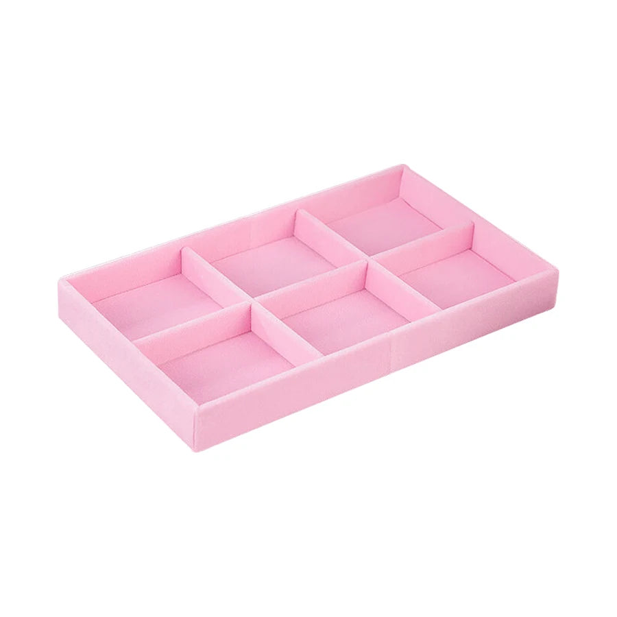 Luxury Velvet Drawer Organizer Tray [Pink]