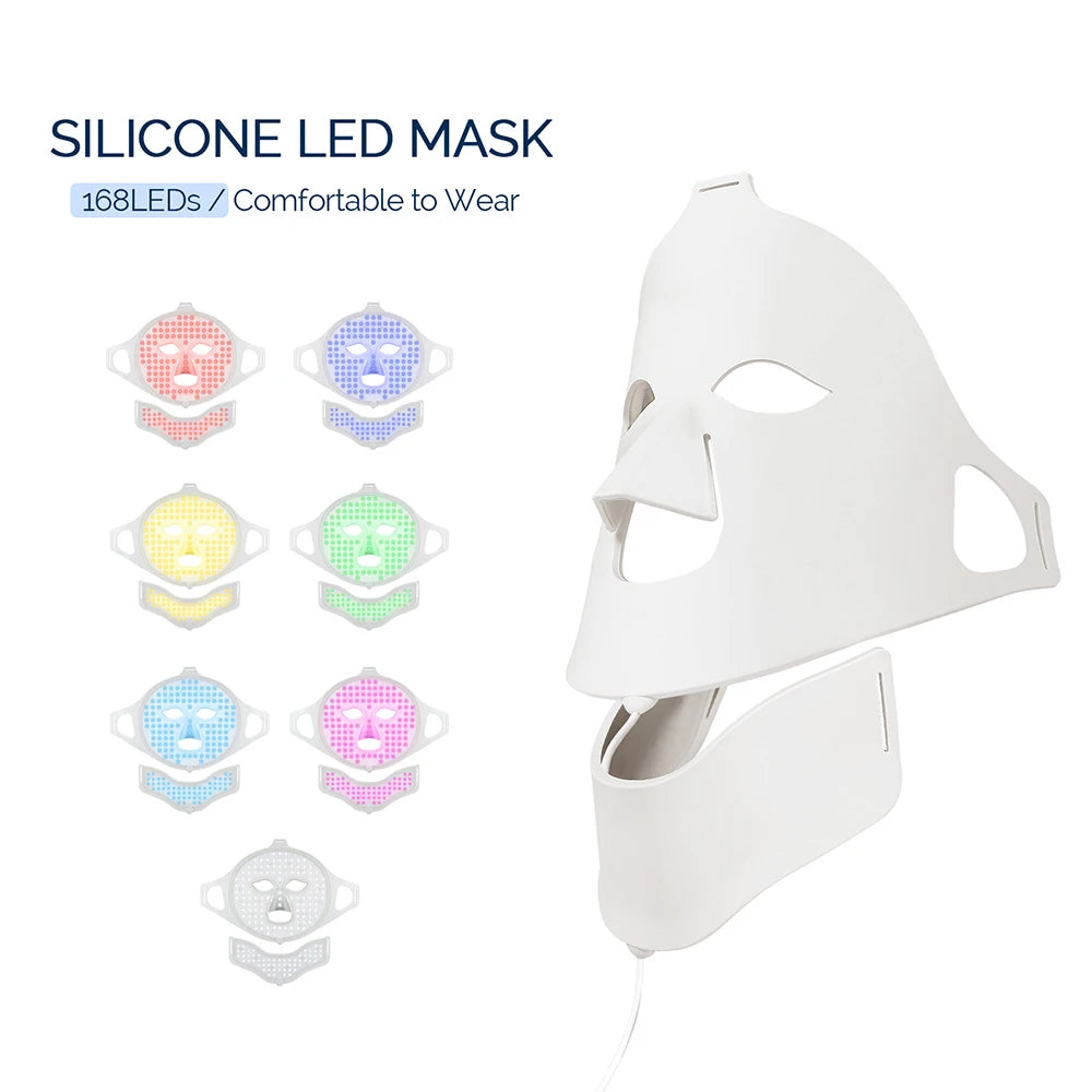 LED Light Therapy Face & Neck Mask with 7 Colors