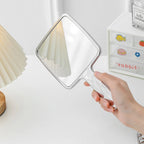 Square Handheld Mirror with Electroplated Ripple Design