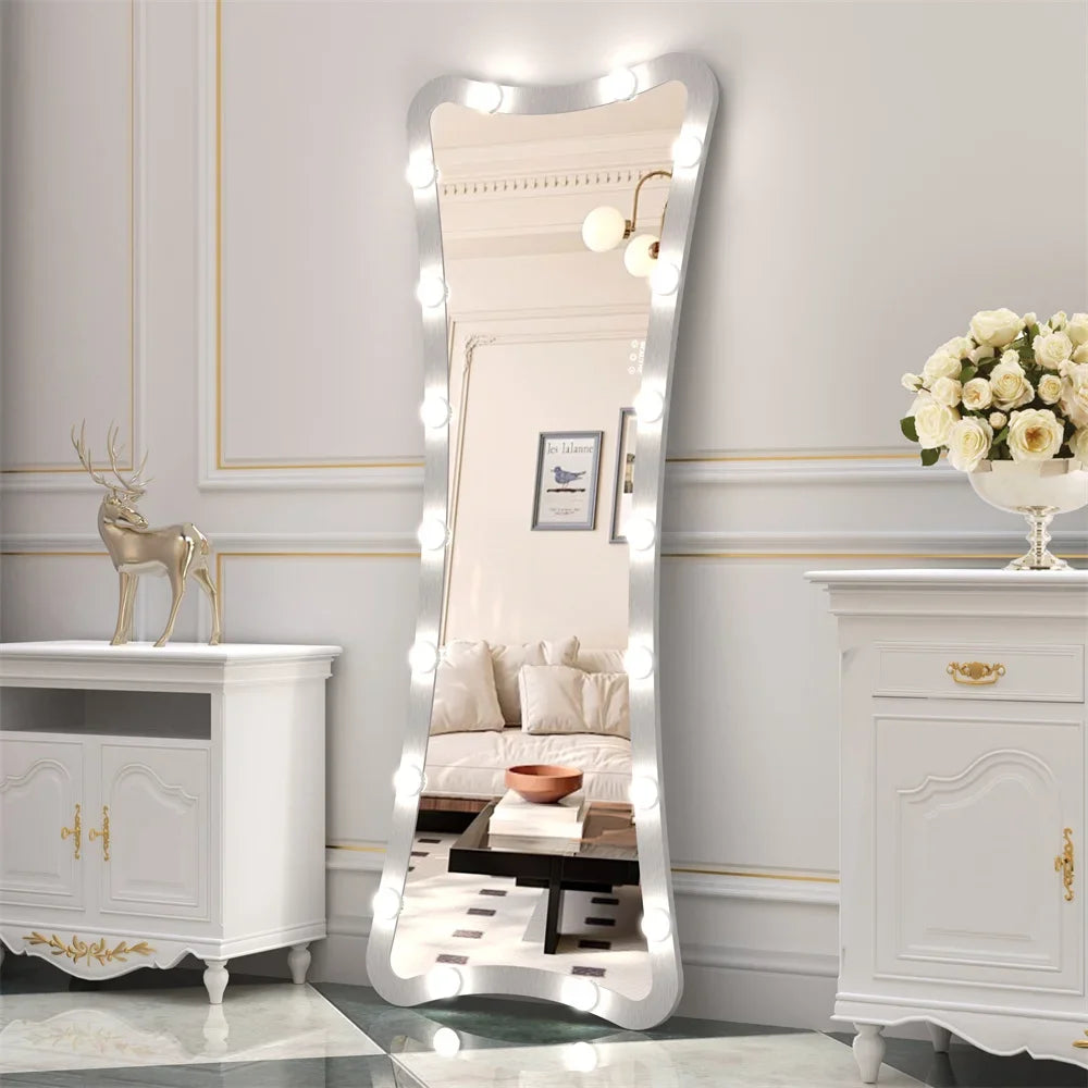 Full Length Standing Mirror With Led Blubs [Size: 63x24]