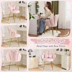 Vanity Chair with Adjustable Gold Legs and Pillow