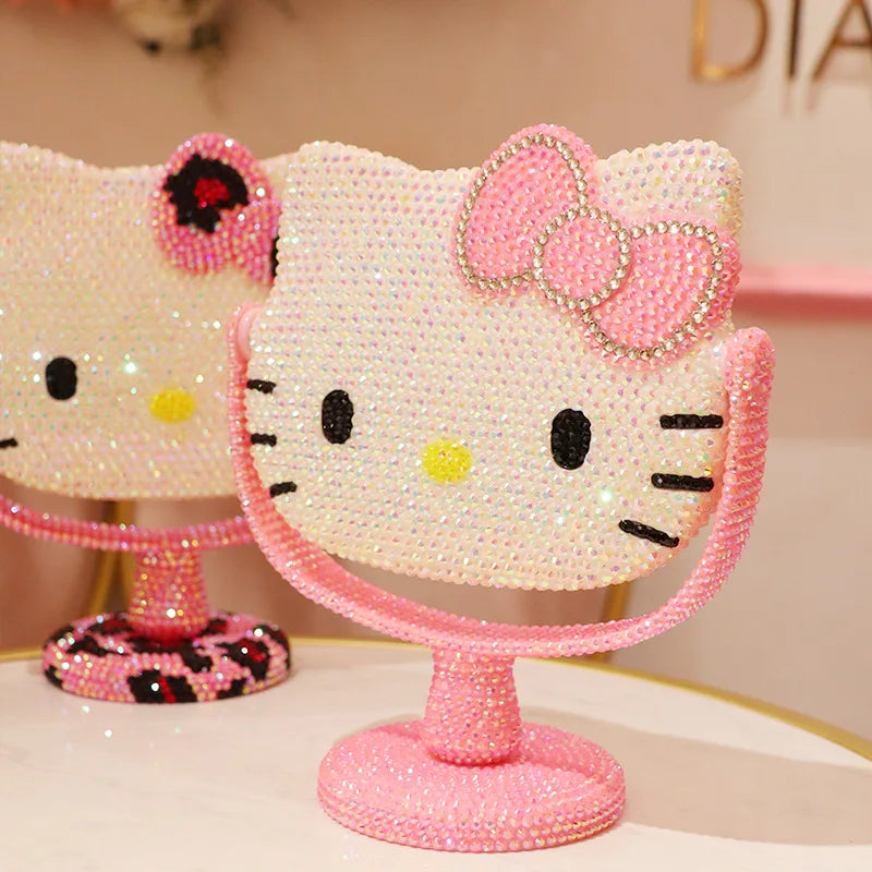 Hello Kitty Rhinestones Embedded Mirror