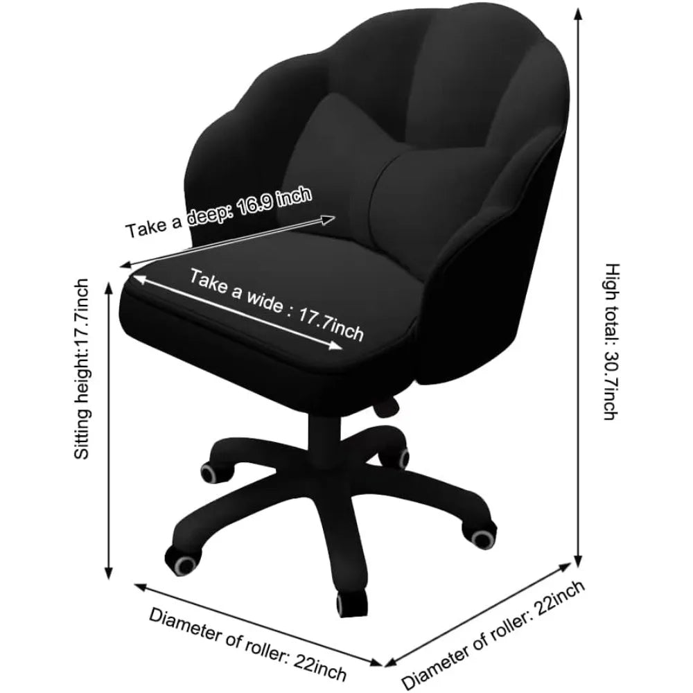 Velvet Petal Upholstered Vanity Desk Chair