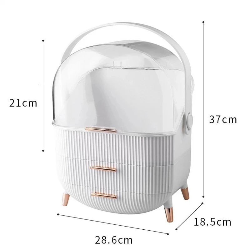 Large Capacity Makeup Organizers - White