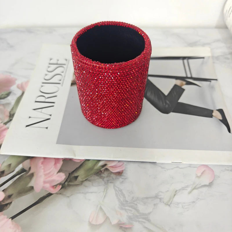 Rhinestone Makeup Brushes With Organizer Bucket