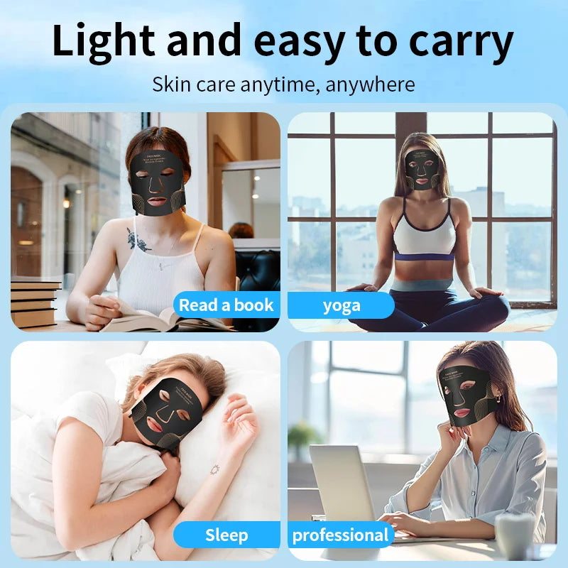 Wireless LED Light Therapy Face & Neck Mask with  7 Colors
