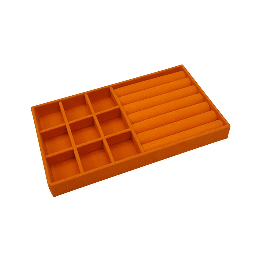 Luxury Velvet Drawer Organizer Tray [Orange]
