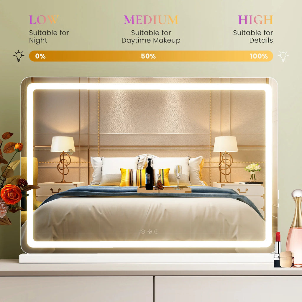 Tabletop Makeup Mirror With Aluminum Frame