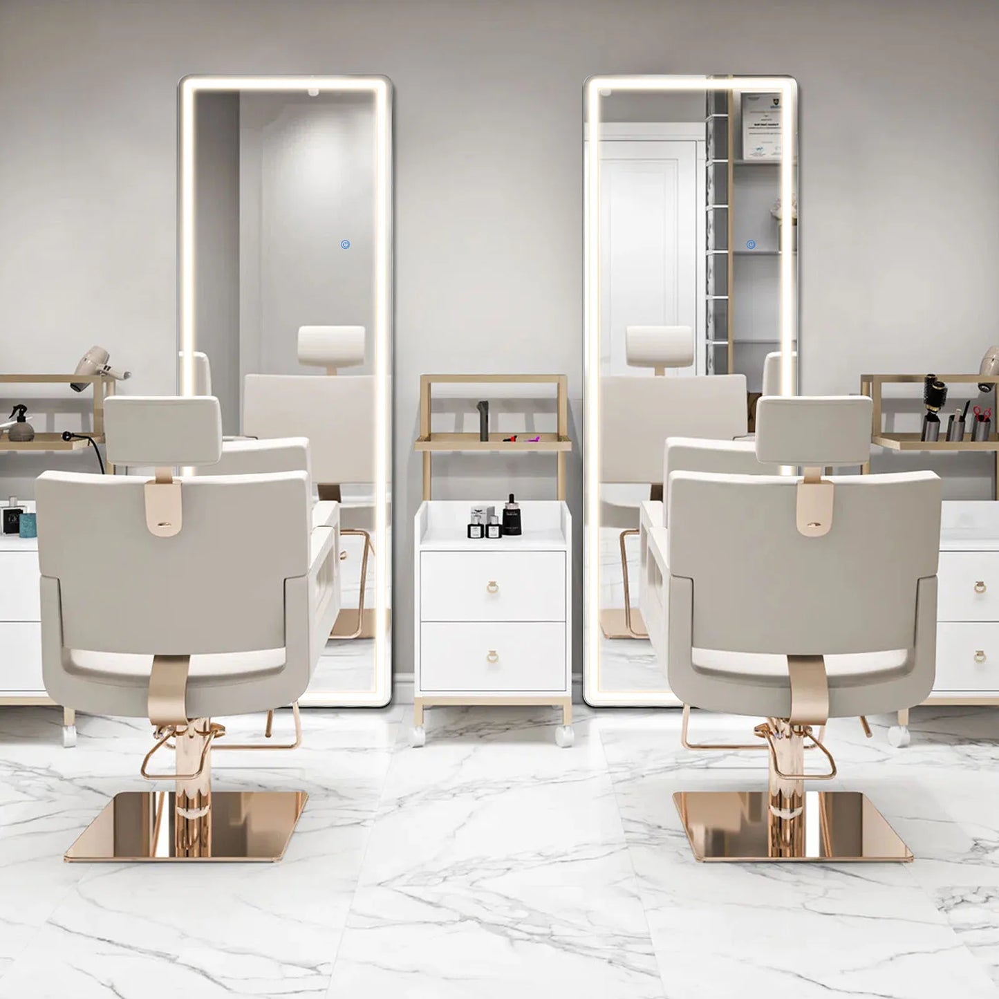 Full-Length LED Mirror with Aluminum Frame [Size: 16"x 60"]