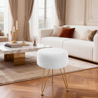 Round Ottoman Velvet Vanity Stool