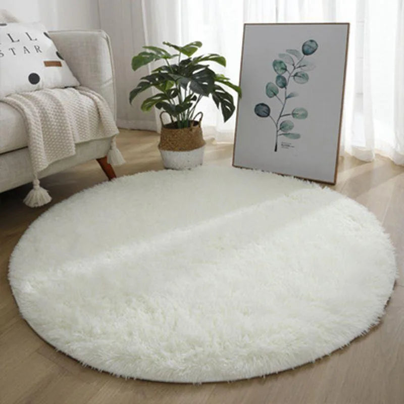 Soft Fluffy Circular Rugs for Vanity Desk Chair