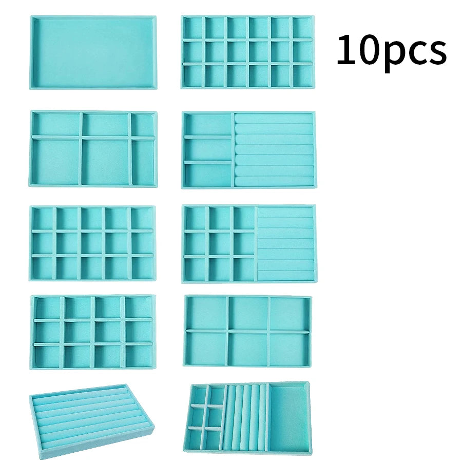 Jewelry Box Display Tray Set | Drawer Organizer | 8,10 Pcs