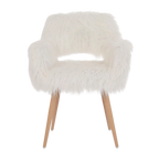 Faux Fur Vanity Chair - White