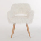 Faux Fur Vanity Chair - White