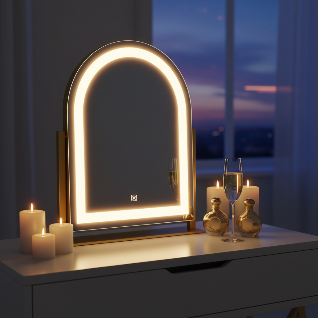 LED Vanity Mirror With Detachable 10X Magnification - 15.2 Inches
