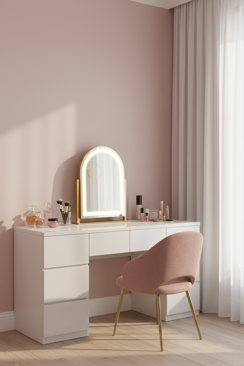 LED Vanity Mirror With Detachable 10X Magnification - 15.2 Inches