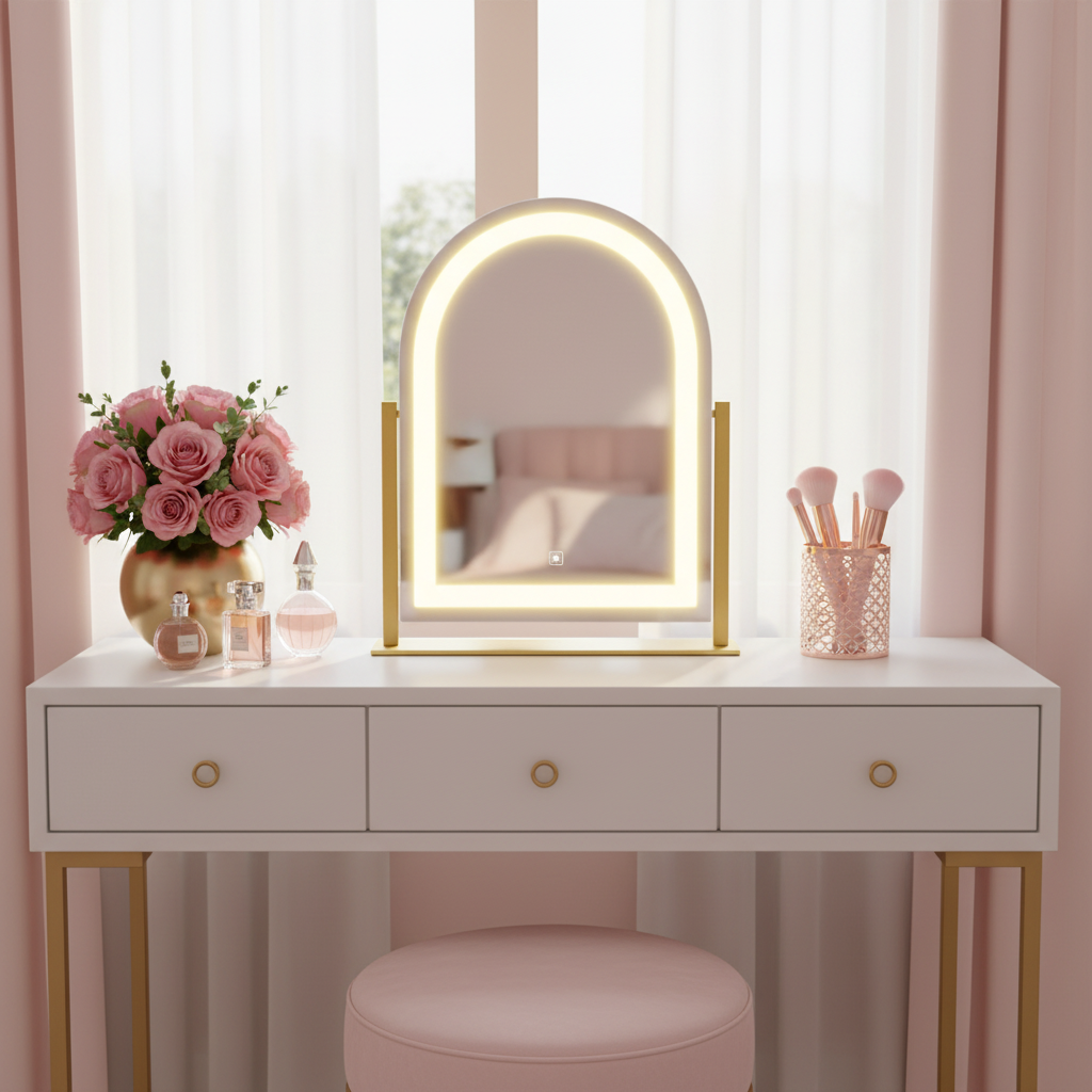 LED Vanity Mirror With Detachable 10X Magnification - 15.2 Inches