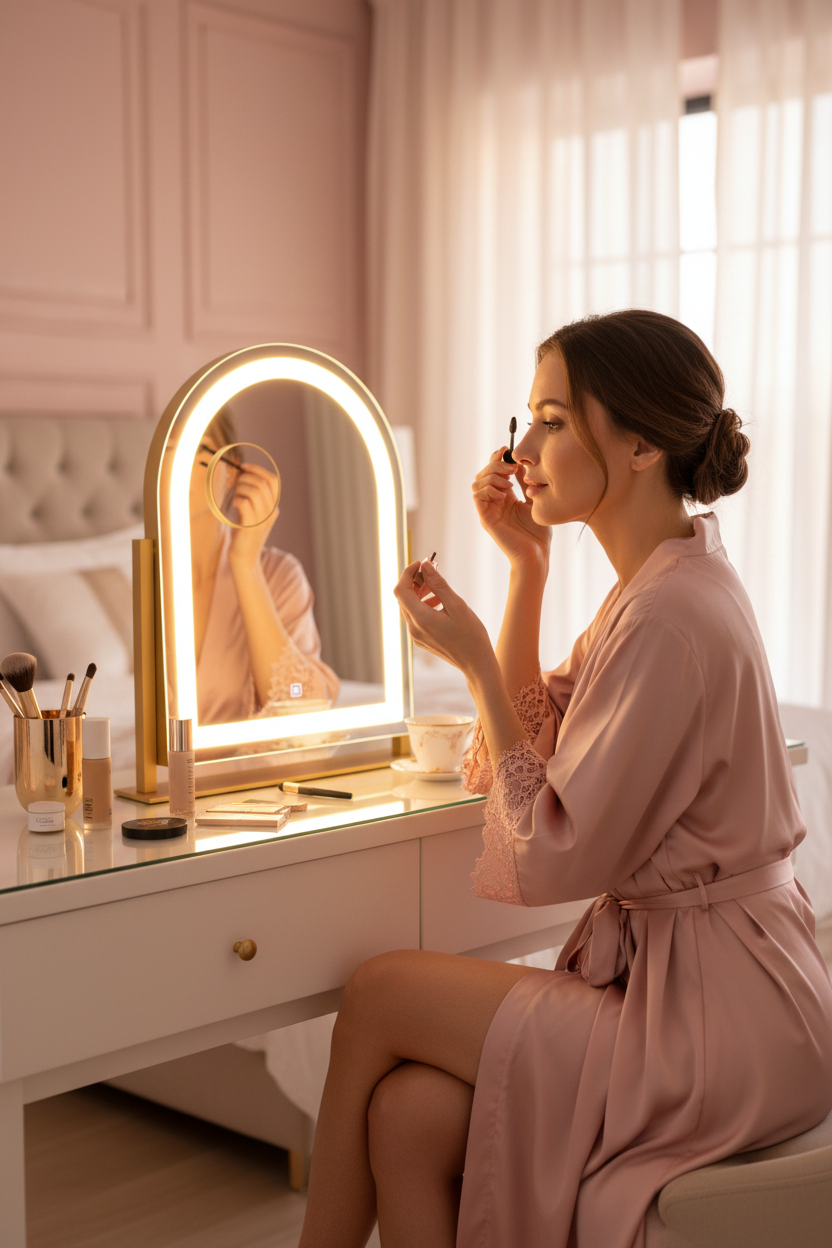 LED Vanity Mirror With Detachable 10X Magnification - 15.2 Inches