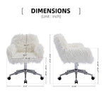 Modern Faux Fur Makeup Dressing Chair