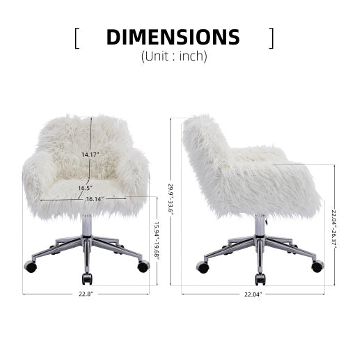 Modern Faux Fur Makeup Dressing Chair