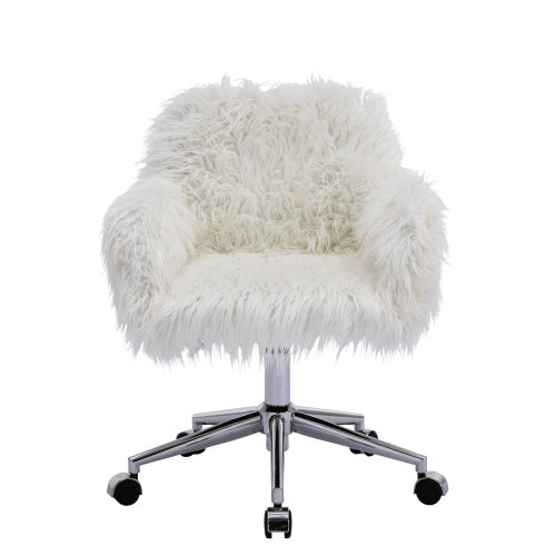 Modern Faux Fur Makeup Dressing Chair
