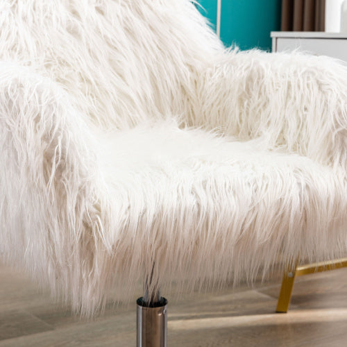 Modern Faux Fur Makeup Dressing Chair
