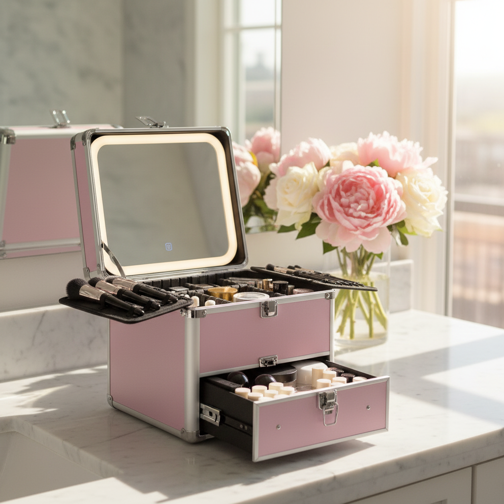Makeup Case With Drawer - Icy Pink