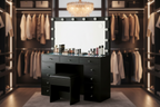11 Drawers Vanity Set - Black