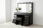 11 Drawers Vanity Set - Black
