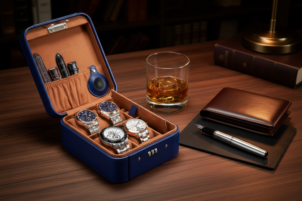 Watch Case & Jewelry Organizer with Combination Lock
