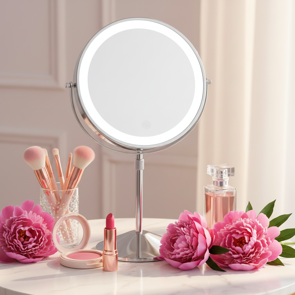 Rechargeable Double-Sided Makeup Mirror - 8 Inches