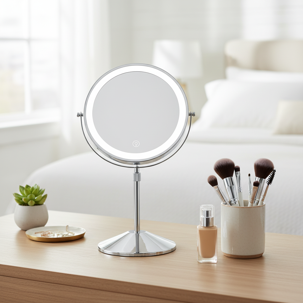 Rechargeable Double-Sided Makeup Mirror - 8 Inches