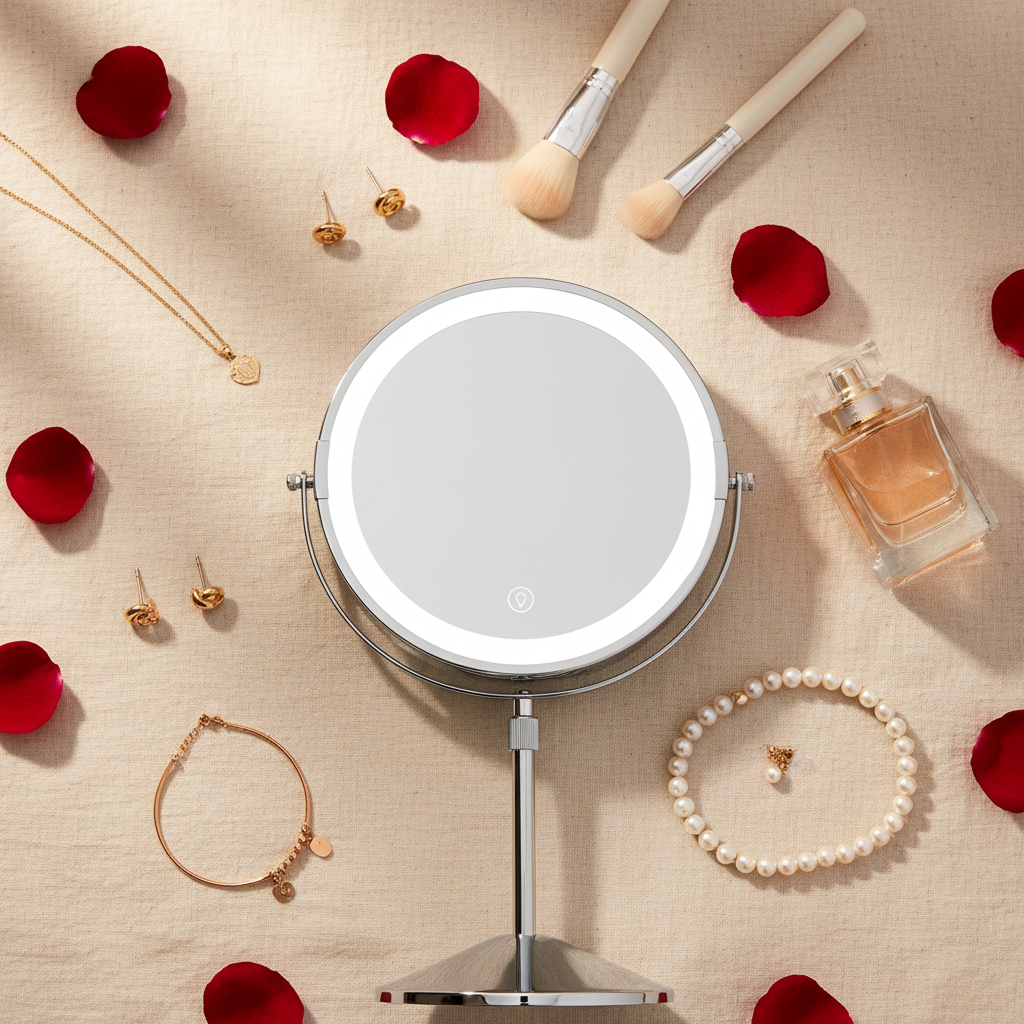 Rechargeable Double-Sided Makeup Mirror - 8 Inches