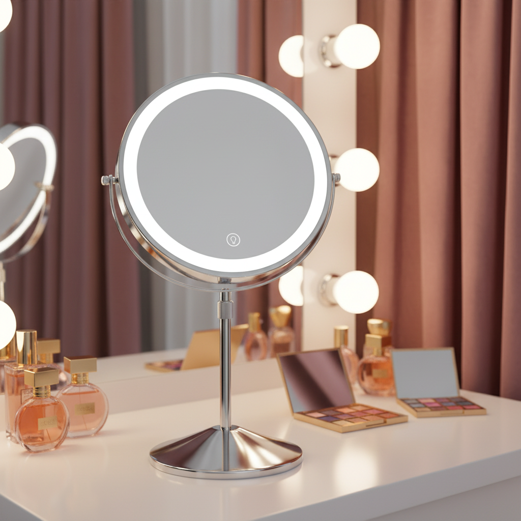 Rechargeable Double-Sided Makeup Mirror - 8 Inches