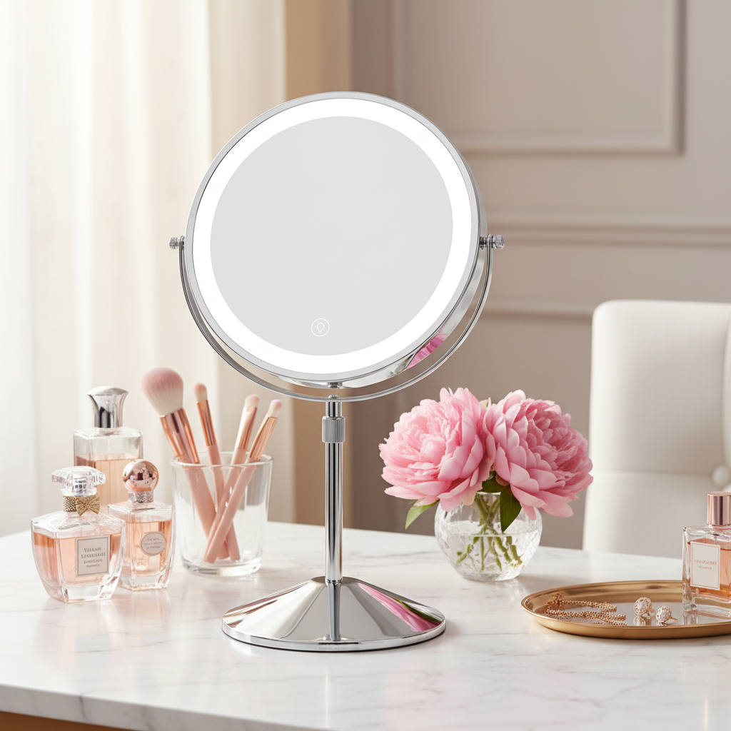 Rechargeable Double-Sided Makeup Mirror - 8 Inches