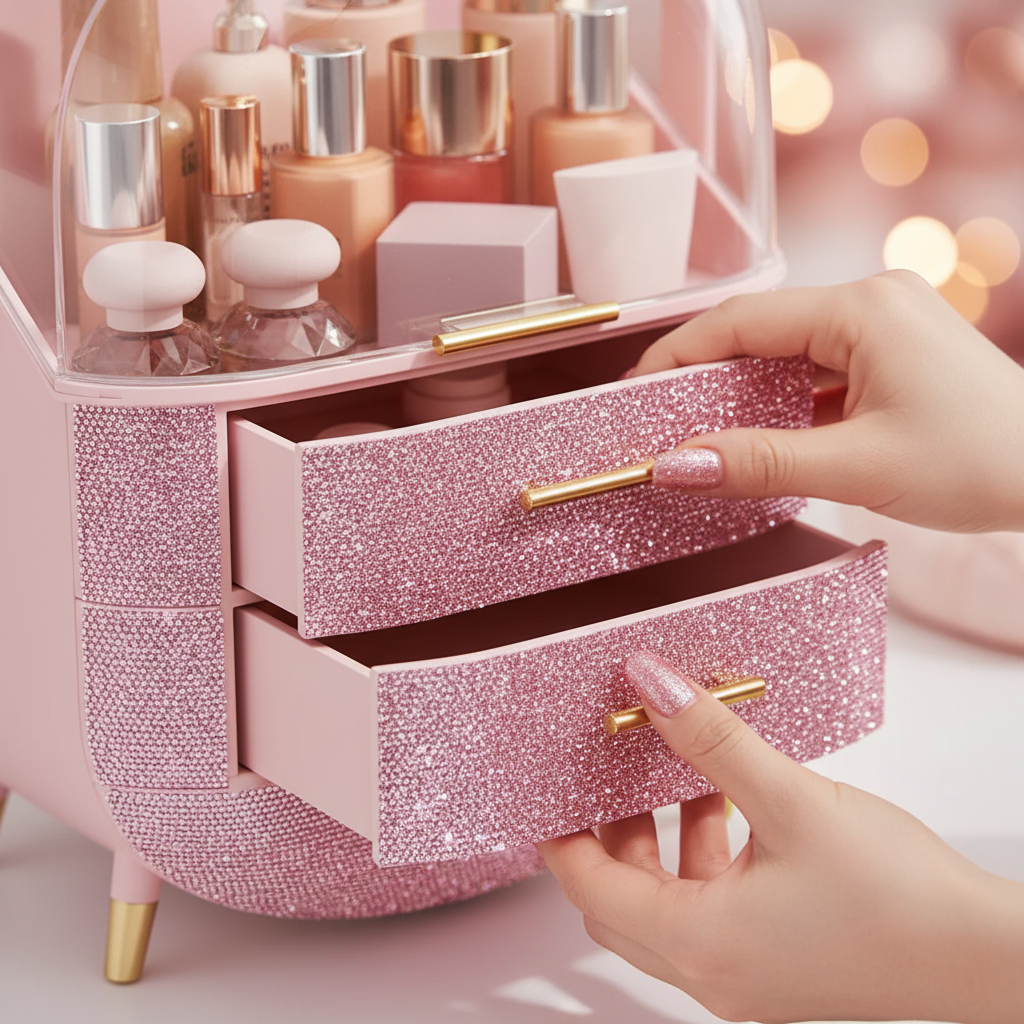 Bling Makeup Organizers - Pink