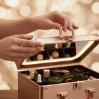 Makeup Case With A Detachable LED Mirror - Rose Gold