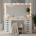 15 Drawers Vanity Set - White