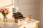 Professional Makeup Organizer Box With Mirror & 3 Trays