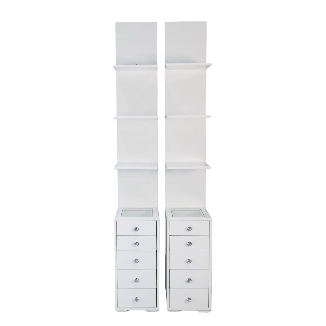 Glam & Glow Display Shelves With Drawers