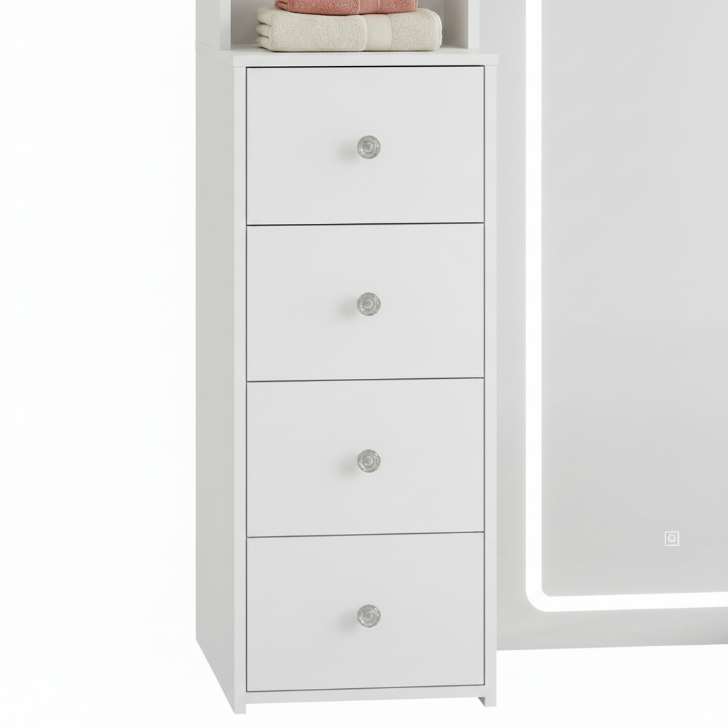 Full-Length Vanity Set With 8 Drawers & Shelves