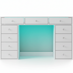 11 Drawers Vanity Set - White