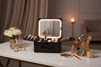 Makeup Case With A Detachable LED Mirror - Black