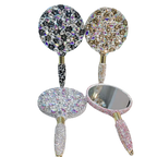 Rhinestone Embroidered Hand-held Mirror