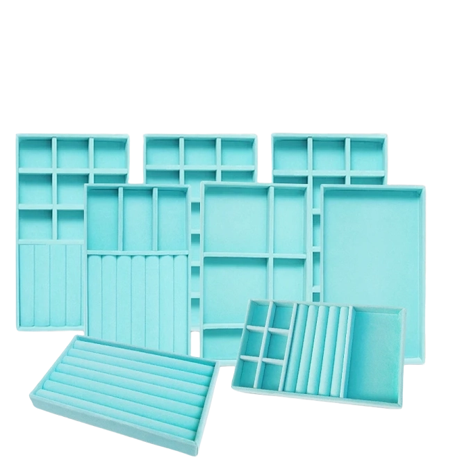 Luxury Velvet Drawer Organizer Tray [Light Blue]