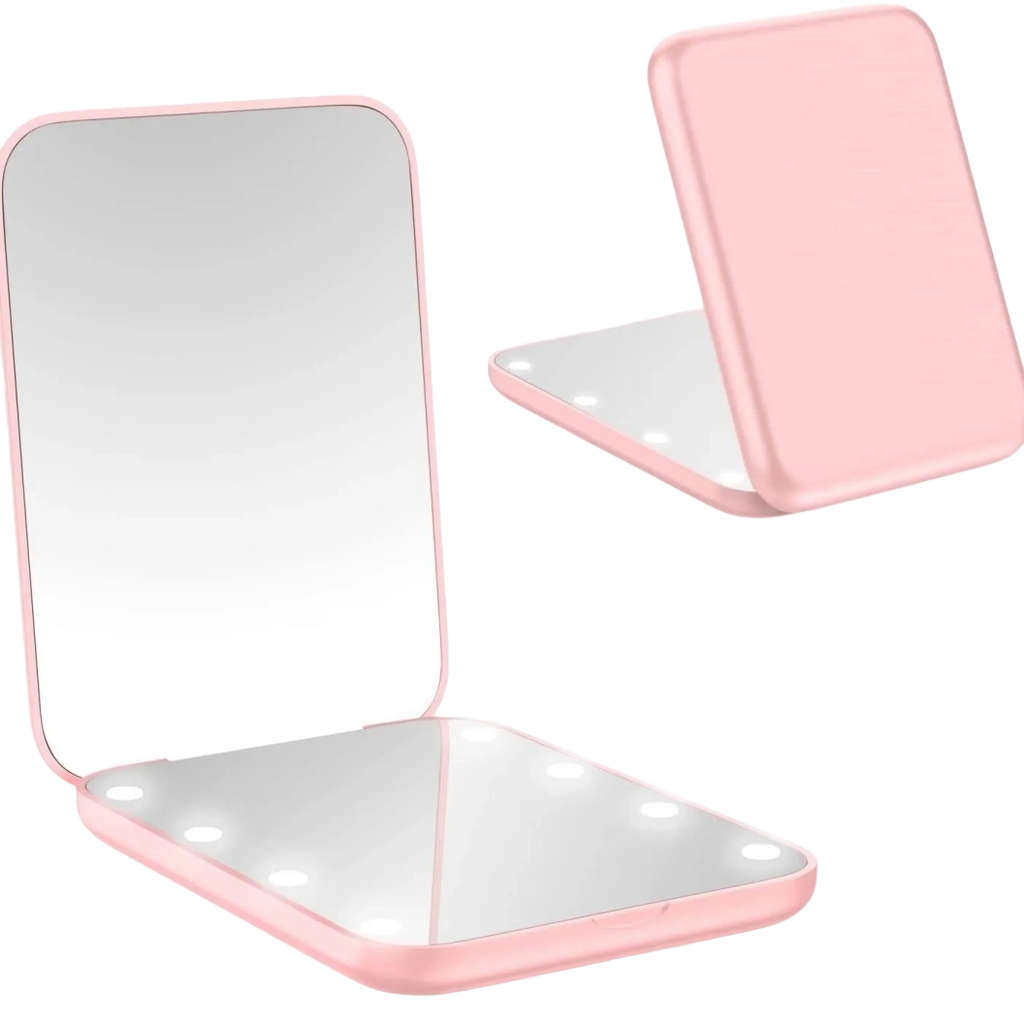 Portable Mini LED Makeup Vanity Mirrors with 2X Magnification