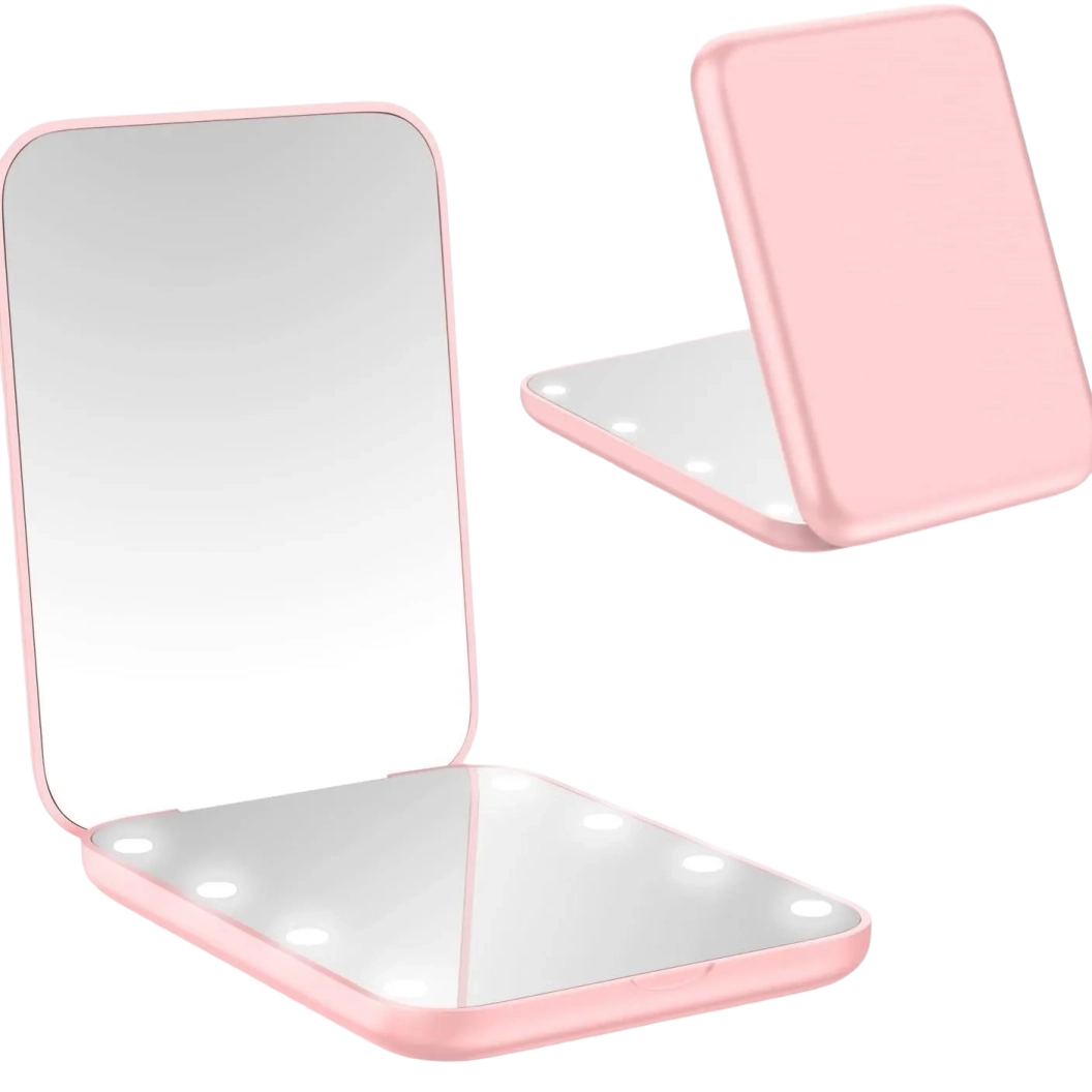 Portable Mini LED Makeup Vanity Mirrors with 2X Magnification