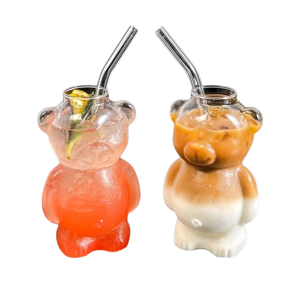 Bear Shaped Coffee Mug With Straw